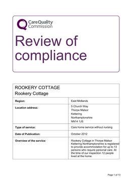 Review of Compliance