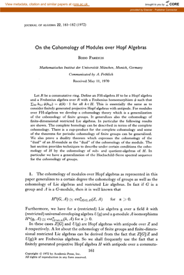 On the Cohomology of Modules Over Hopf Algebras