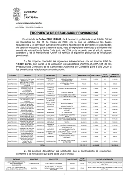 Propuesta De Resolución Provisional