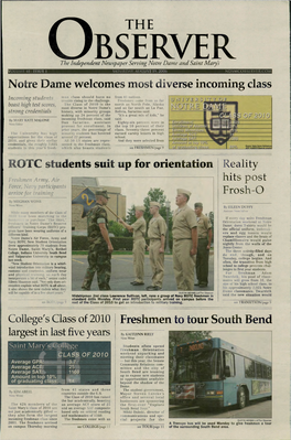 Freshmen to Tour South Bend Notre Dame Welcomes Most Diverse