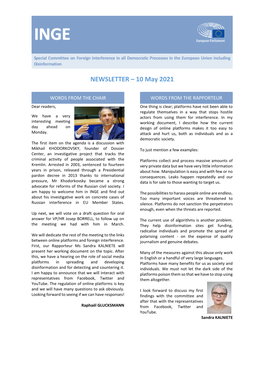 NEWSLETTER – 10 May 2021