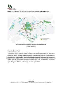 MEDIA FACTSHEET C – Coast-To-Coast Trail and Nature Park Network