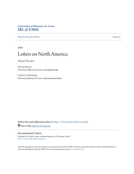 Letters on North America Michel Chevalier