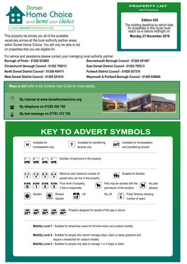 Key to Advert Symbols