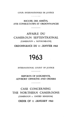 Affaire Du Cameroun Septentrional Case