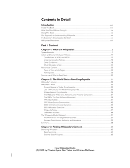 Detailed Table of Contents