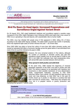 Avian Influenza Disease Emergency