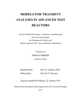 Models for Transient Analyses in Advanced Test Reactors