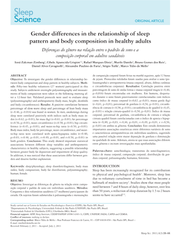 Gender Differences in the Relationship of Sleep Pattern and Body Composition in Healthy Adults