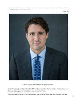 Justin Trudeau, Prime Minister of Canada