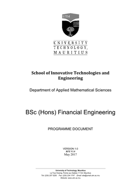 Bsc (Hons) Financial Engineering