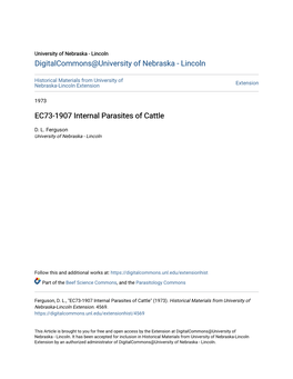 EC73-1907 Internal Parasites of Cattle