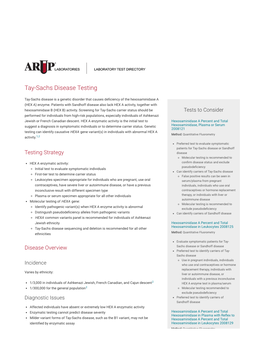 Tay-Sachs Disease Testing