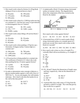 1. How Much Work Is Done by Friction If a 20 Kg Block 7