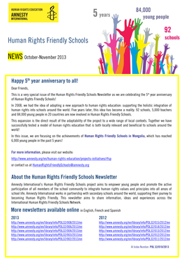 Human Rights Friendly Schools Newsletter Oct-Nov 2013