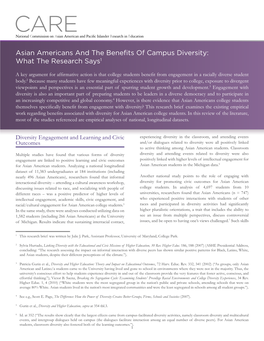 Asian Americans and the Benefits of Campus Diversity: What the Research Says1