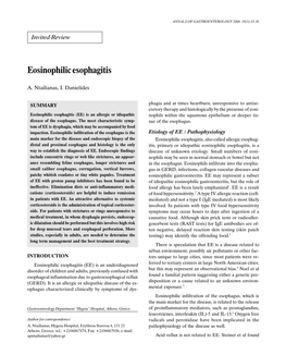 Eosinophilic Esophagitis