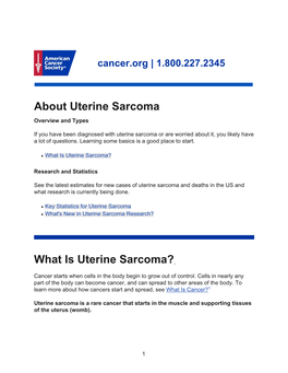 What Is Uterine Sarcoma?