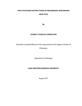 Host-Pathogen Interactions in Pseudmonas Aeruginosa