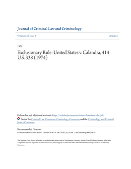 Exclusionary Rule: United States V