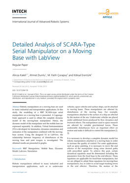 Detailed Analysis of SCARA-Type Serial Manipulator on a Moving Base with Labview