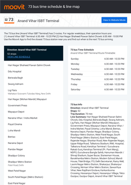 73 Bus Time Schedule & Line Route