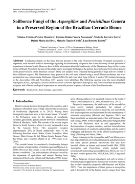 Biodiversity, Soil, Cerrado, <I>Aspergillus</I>