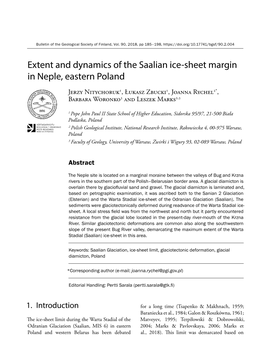 Extent and Dynamics of the Saalian Ice-Sheet Margin in Neple, Eastern Poland