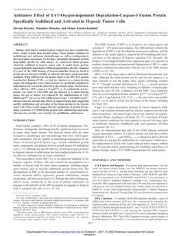 Antitumor Effect of TAT-Oxygen-Dependent Degradation-Caspase-3 Fusion Protein Specifically Stabilized and Activated in Hypoxic Tumor Cells