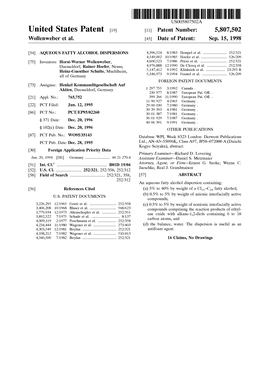 United States Patent (19) 11 Patent Number: 5,807,502 Wollenweber Et Al