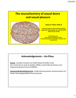 The Neurochemistry of Sexual Desire and Sexual Pleasure