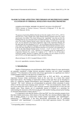 Major Factors Affecting the Emission of Dilithium-Fluoride Cluster Ion in Thermal Ionization Mass Spectrometry