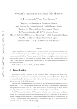 Noether's Theorem in Non-Local Field Theories