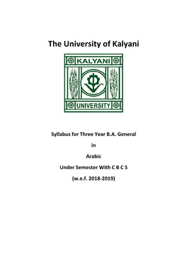 Syllabus for Three Year BA General in Arabic Under Semester with CBCS