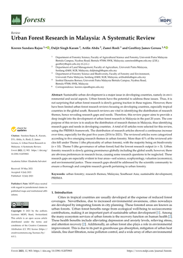 Urban Forest Research in Malaysia: a Systematic Review