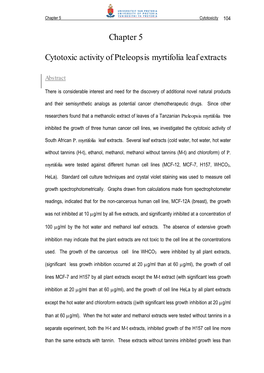 Chapter 5 Cytotoxic Activity of Pteleopsis Myrtifolia Leaf Extracts