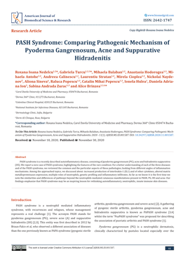 Comparing Pathogenic Mechanism of Pyoderma Gangrenosum, Acne and Suppurative Hidradenitis