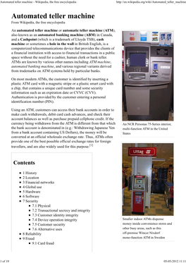 Automated Teller Machine - Wikipedia, the Free Encyclopedia