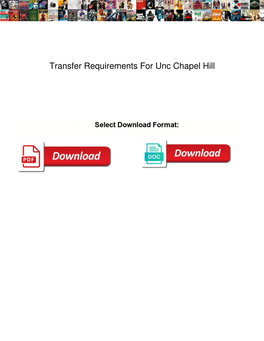 Transfer Requirements for Unc Chapel Hill