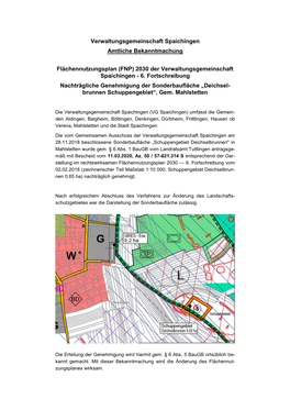 (FNP) 2030 Der Verwaltungsgemeinschaft Spaichingen ‐ 6