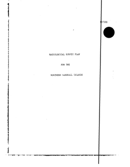 Radiological Survey Plan for the Northern Marshall Islands