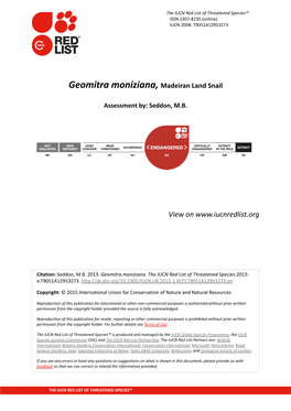 Geomitra Moniziana, Madeiran Land Snail