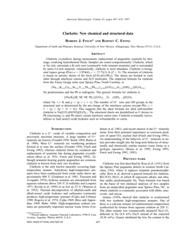 Clarkeite: New Chemical and Structural Data