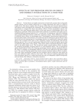 Effects of Top Predator Species on Direct and Indirect Interactions in a Food Web