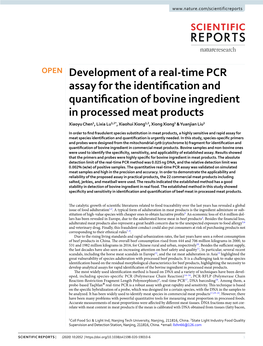 Development of a Real-Time PCR Assay for the Identification