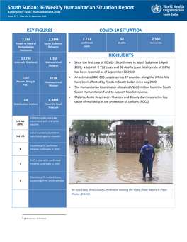 South Sudan: Bi-Weekly Humanitarian Situation Report Emergency Type: Humanitarian Crises Issue 17 | Date: 16– 30 September 2020