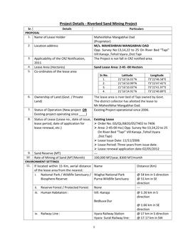 Riverbed Sand Mining Project Sr