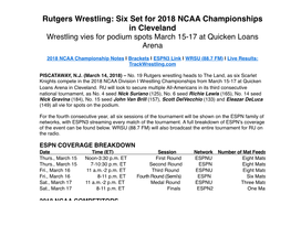 Rutgers Wrestling Six Set for 2018 NCAA Championships In
