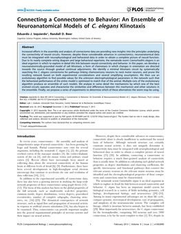 Connecting a Connectome to Behavior: an Ensemble of Neuroanatomical Models of C. Elegans Klinotaxis