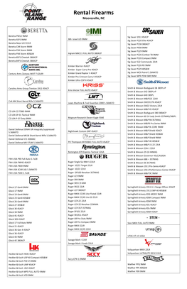 Rental Firearms Mooresville, NC